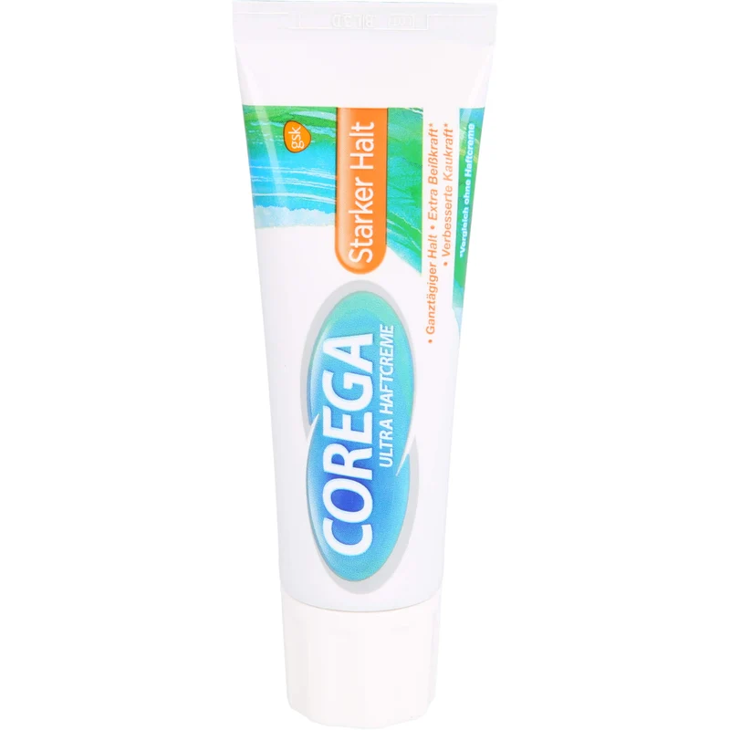Corega ultra Haftcreme mit starkem Halt für Teil- und Vollprothesen, 40 g Creme