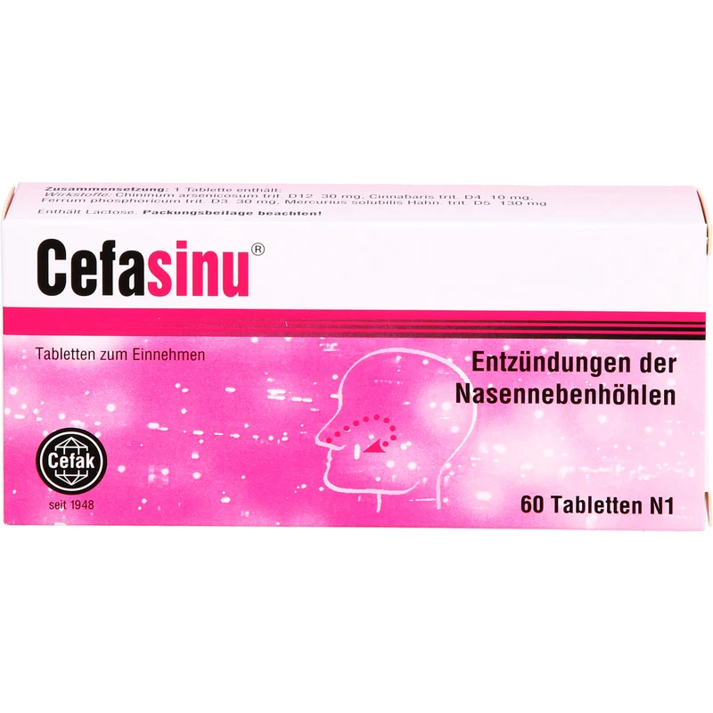 Cefasinu Tabletten bei Entzündung der Nasennebenhöhlen, 60 St. Tabletten