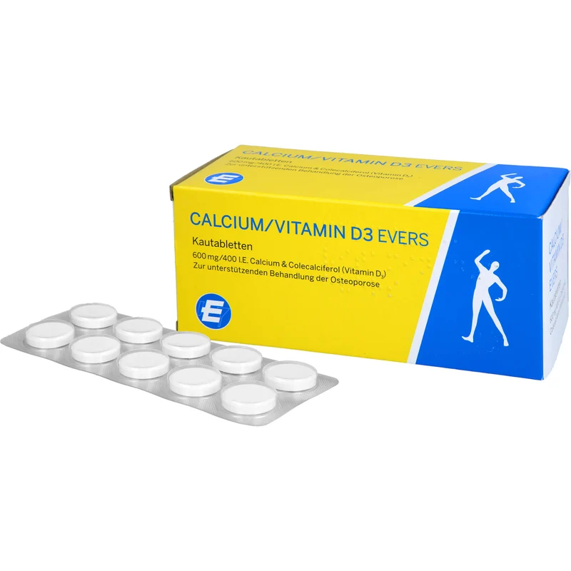 Calcium/Vitamin D3 Evers, 600 mg / 400 I.E Kautabletten, 100 St KTA
