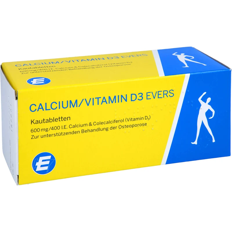 Calcium/Vitamin D3 Evers, 600 mg / 400 I.E Kautabletten, 100 St KTA