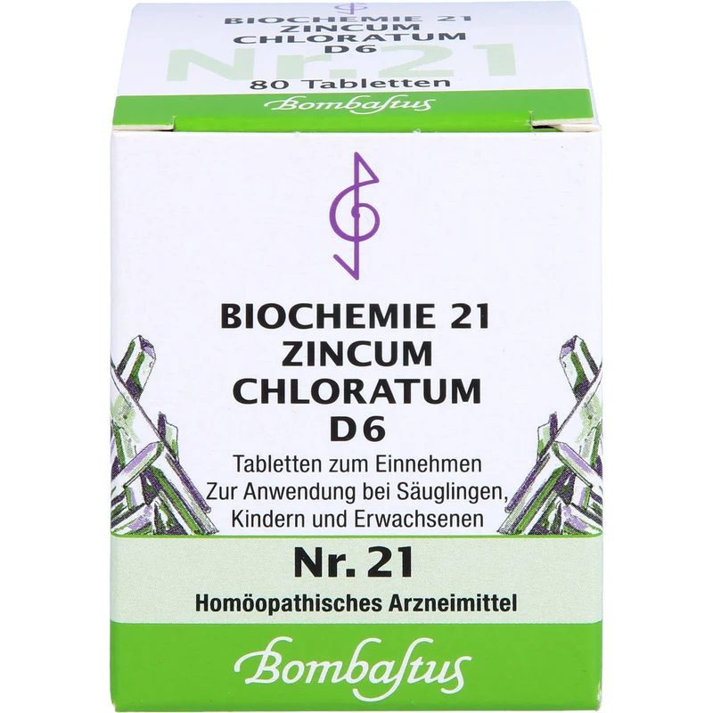 Biochemie 21 Zincum chloratum Bombastus D6 Tbl., 80 St TAB