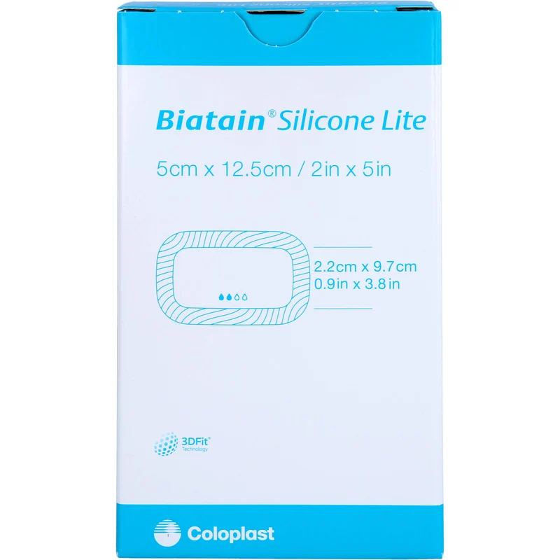 Biatain Silicone Lite Schaumverband 5x12,5cm, 5 St VER