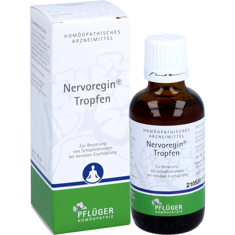 Nervoregin Tropfen bei Schlafstörungen und Einschlafschwierigkeiten, 50 ml Lösung