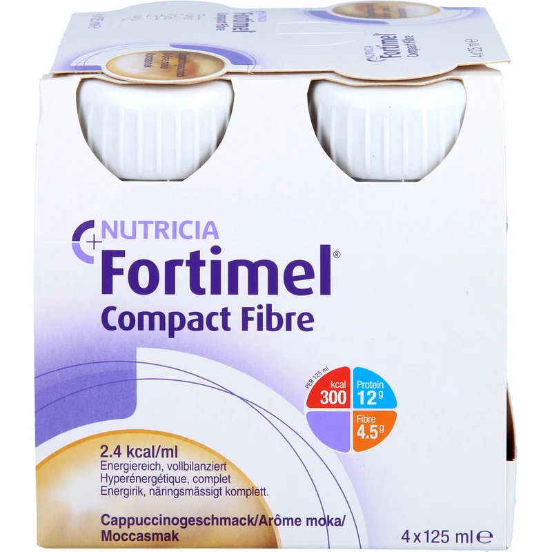 Fortimel Compact Fibre Cappuccino, 4X125 ml FLU