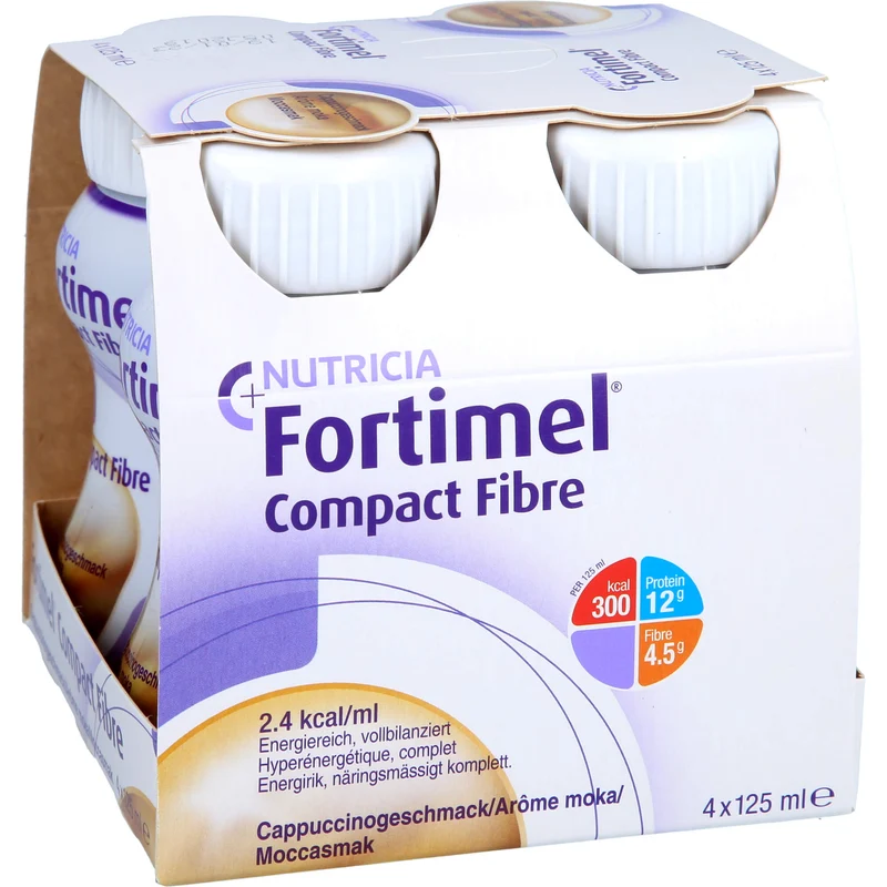Fortimel Compact Fibre Cappuccino, 4X125 ml FLU