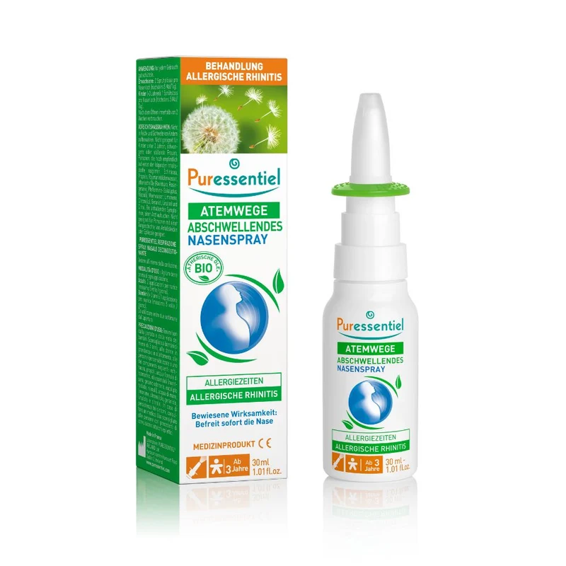 Puressentiel Abschwellendes Nasenspray bei allergischer Rhinitis mit Meerwasser und ätherischen Ölen, 30 ml Spray