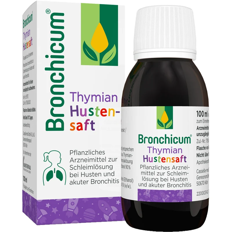 Bronchicum Thymian Hustensaft zur Schleimlösung bei Husten und akuter Bronchitis, 100 ml Lösung