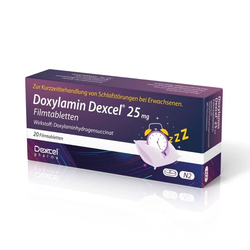 Doxylamin Dexcel 25 mg zur Kurzzeitbehandlung von Schlafstörungen bei Erwachsenen, 20 St. Tabletten