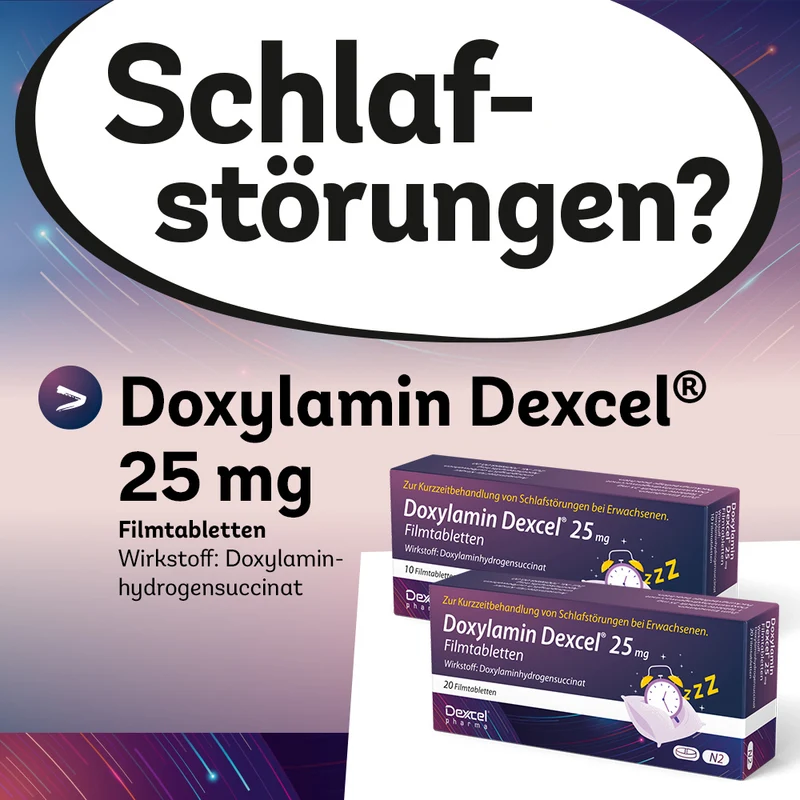 Doxylamin Dexcel 25 mg zur Kurzzeitbehandlung von Schlafstörungen bei Erwachsenen, 10 St. Tabletten