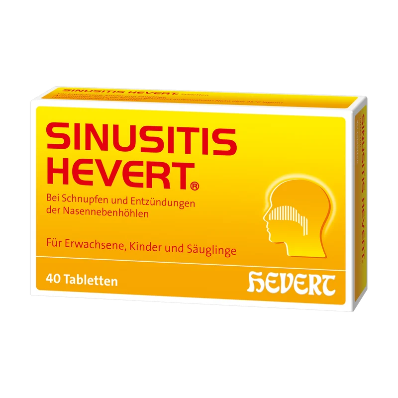 Sinusitis Hevert bei Schnupfen und Entzündungen der Nasennebenhöhlen, 40 St. Tabletten