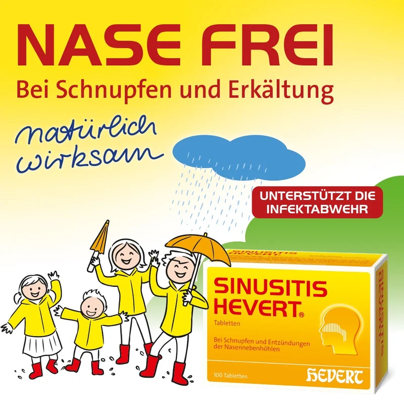 Sinusitis Hevert bei Schnupfen und Entzündungen der Nasennebenhöhlen, 40 St. Tabletten