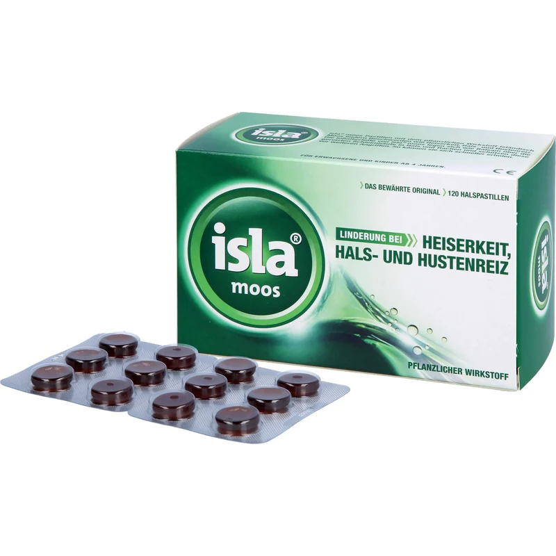Isla Moos Halspastillen bei Heiserkeit, Hals- und Hustenreiz, 120 St. Pastillen
