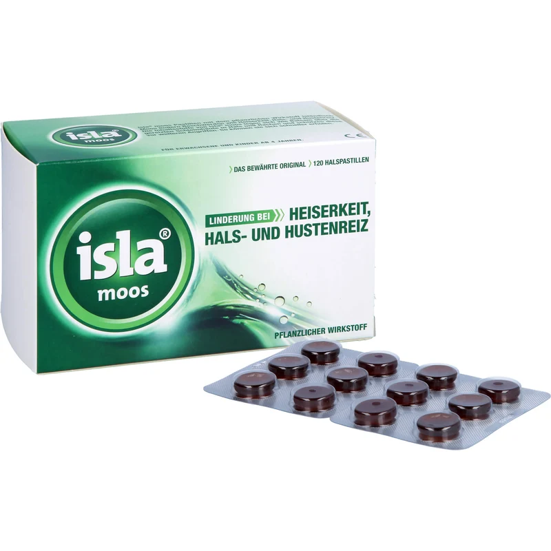 Isla Moos Halspastillen bei Heiserkeit, Hals- und Hustenreiz, 120 St. Pastillen