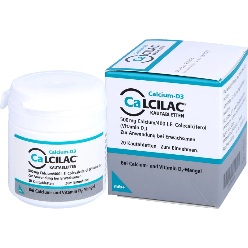 Calcilac Kautabletten 500 mg/400 I.E., 20 St KTA