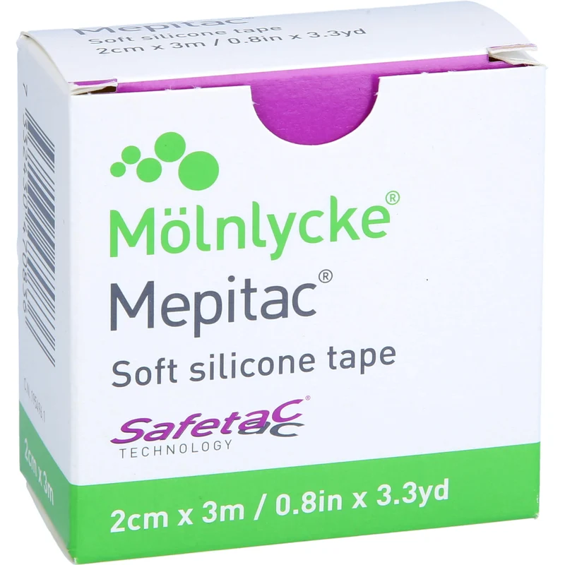 Mepitac 2 cm x 3 m sanfter, flexibler medizinischer Klebeverband in Rollenform, 1 St. Verband