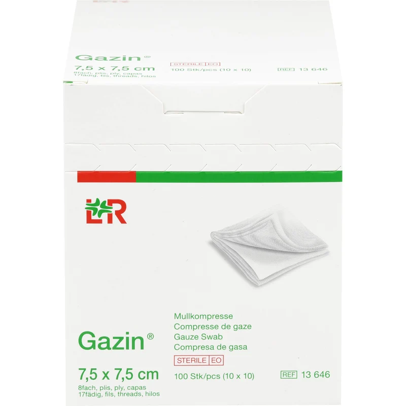 Gazin Kompressen steril 7,5x7,5cm, 10X10 St KOM