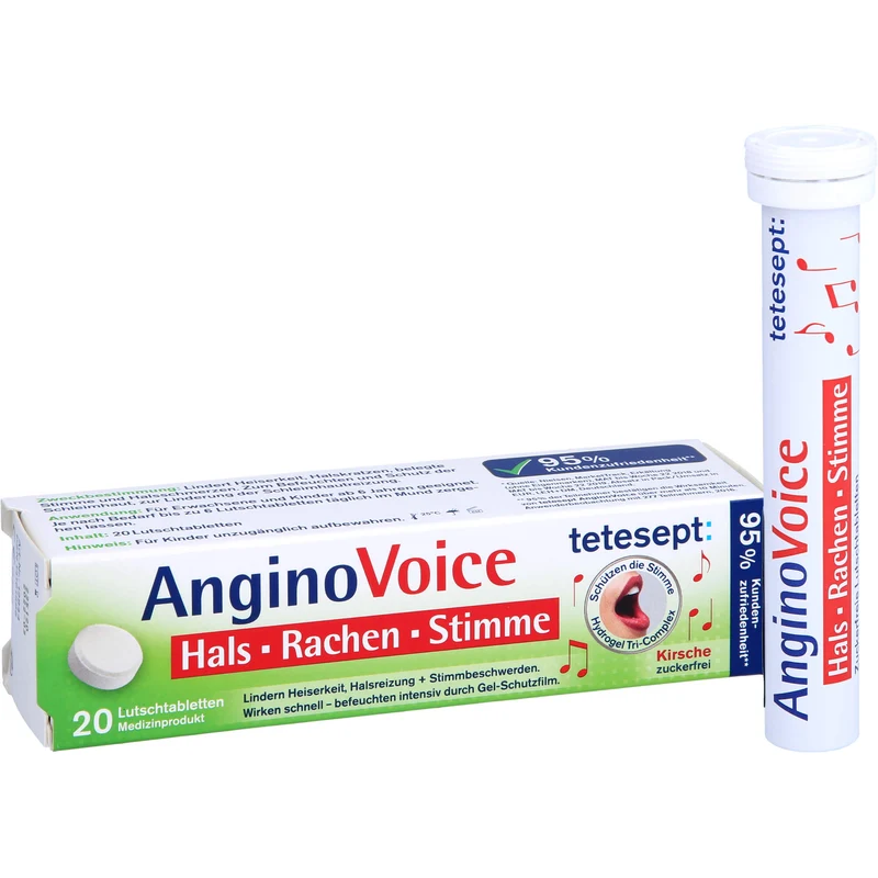 tetesept AnginoVoice Hals Rachen Stimme, 20 St LUT