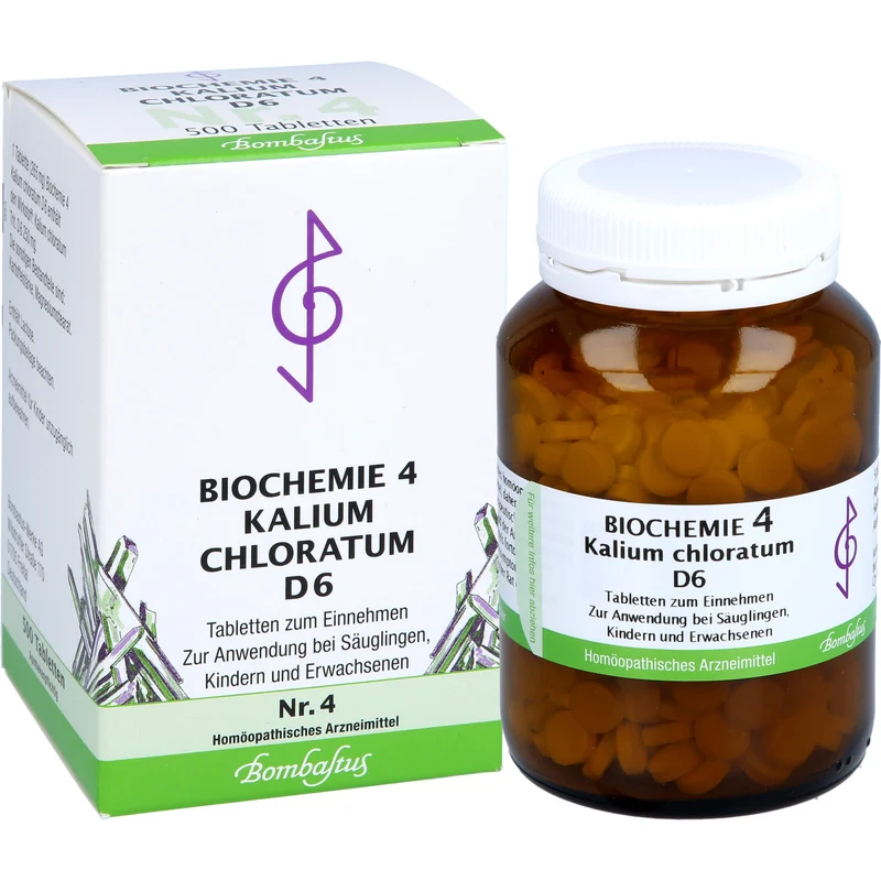Bombastus Biochemie 4 Kalium chloratum D6 Tabletten, 500 St. Tabletten