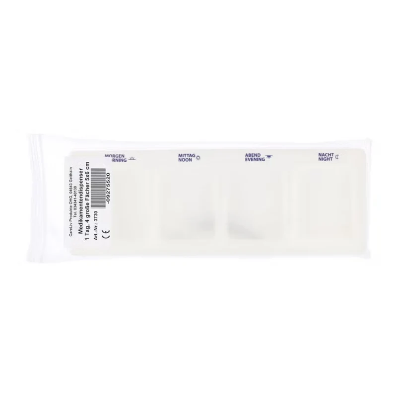 CareLiv Medikamentendispenser 1 Tag 4 große Fächer 5 x 6 cm, 1 St. Behältnis