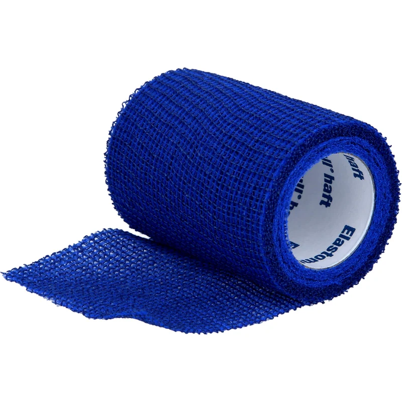 Elastomull haft 4 m x 6 cm color blau kohäsive elastische Fixierbinde, 1 St. Binde