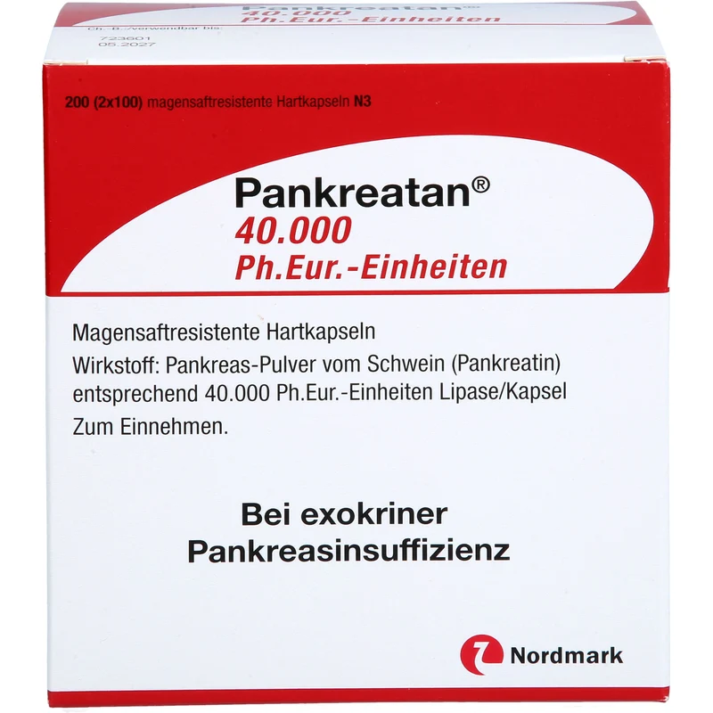 Nordmark Pankreatan 40.000 Kapseln bei exokriner Pankreasinsuffizienz, 200 St. Kapseln