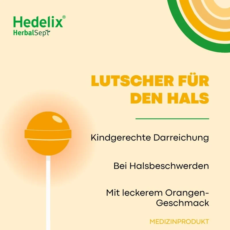 Hedelix HerbalSept Hals Lutscher Kids, 6 St. Lutscher
