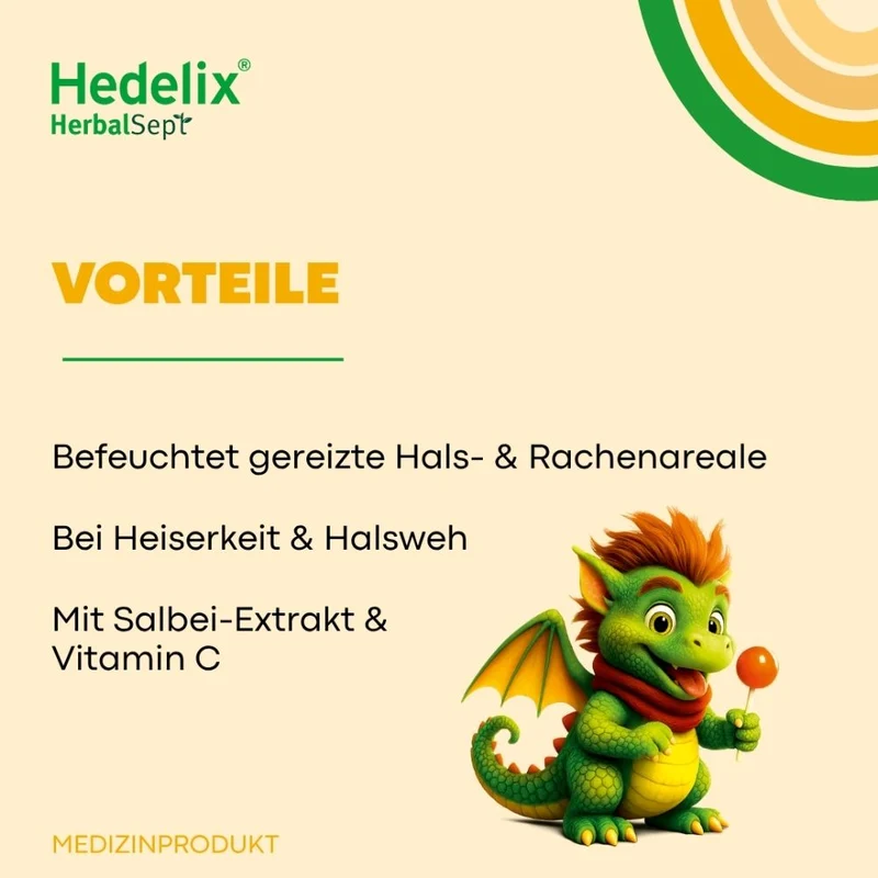 Hedelix HerbalSept Hals Lutscher Kids, 6 St. Lutscher