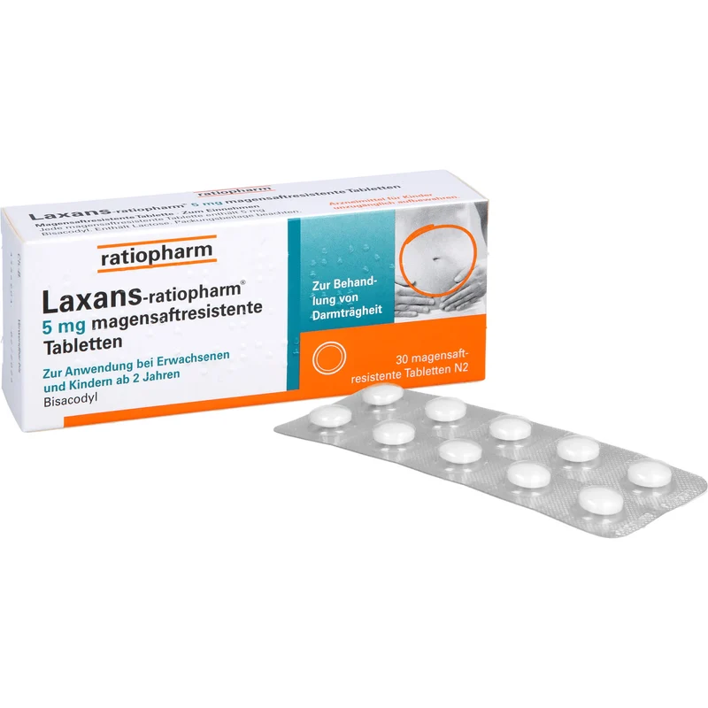 Laxans-ratiopharm 5 mg Tabletten bei Darmträgheit, 30 St. Tabletten