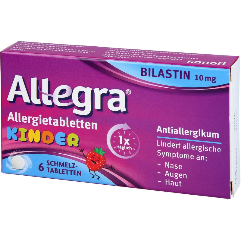 Allegra Allergietabletten für Kinder 10 mg Bilastin Schmelztabletten, 6 St. Tabletten