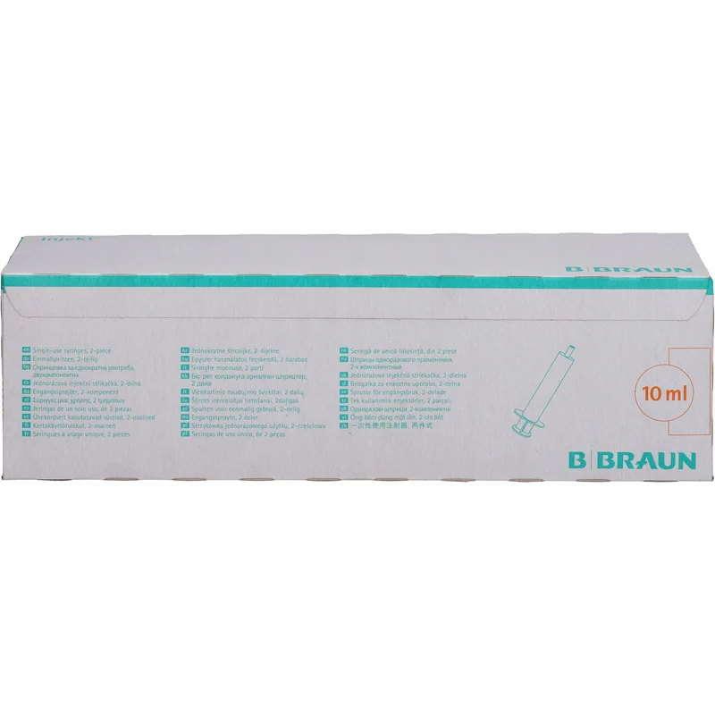 B. Braun Injekt Luer Solo 10 ml zweiteilige Einmalspritze mit Luer-Ansatz, 100 St. Packung