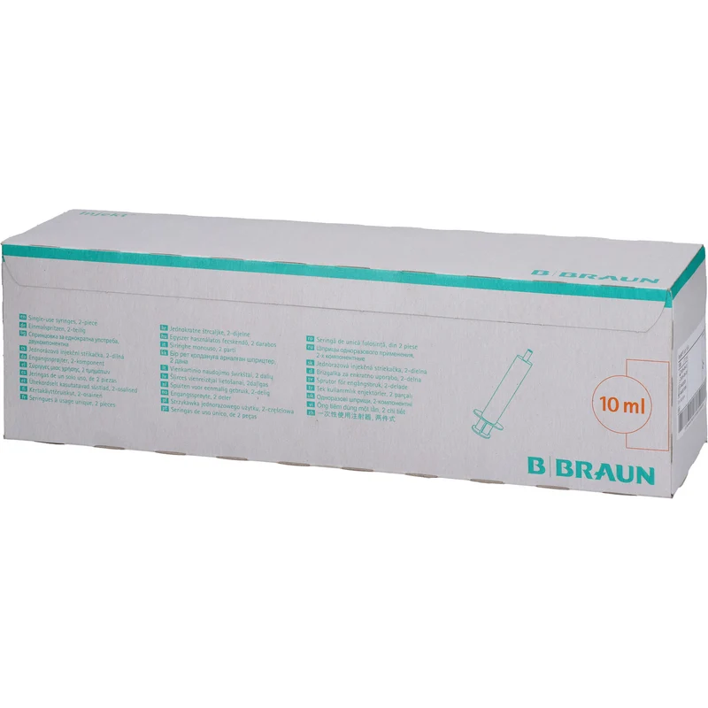 B. Braun Injekt Luer Solo 10 ml zweiteilige Einmalspritze mit Luer-Ansatz, 100 St. Packung