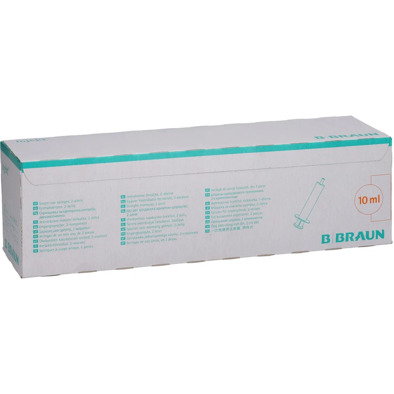 B. Braun Injekt Luer Solo 10 ml zweiteilige Einmalspritze mit Luer-Ansatz, 100 St. Packung