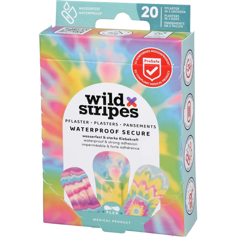 Wild Stripes Pflaster wasserfest und starke Klebekraft, 20 St. Pflaster