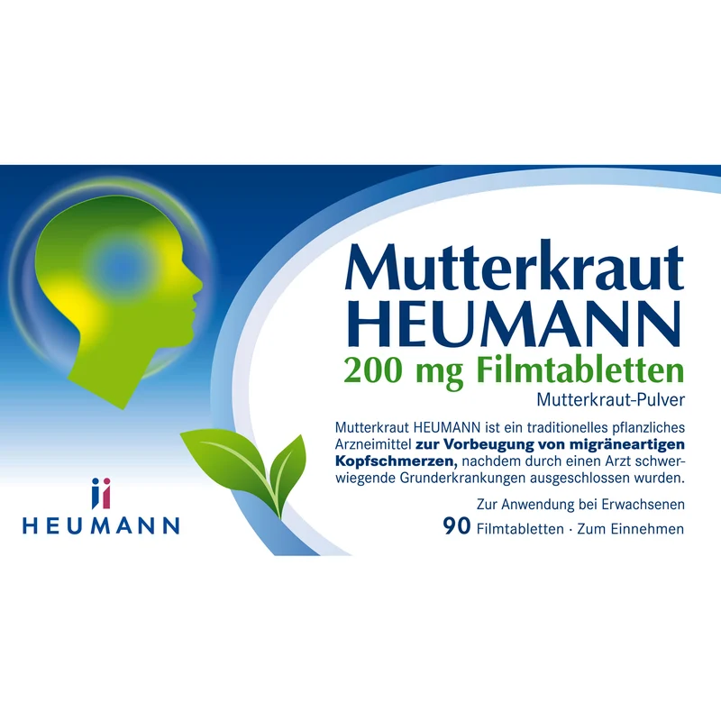 Heumann Mutterkraut 200 mg Filmtabletten bei migräneartigen Kopfschmerzen, 90 St. Tabletten