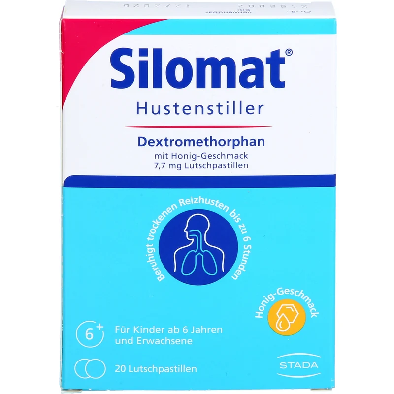Silomat Hustenstiller Lutschpastillen mit Dextromethorphan gegen Reizhusten mit Honiggeschmack, 20 St. Pastillen
