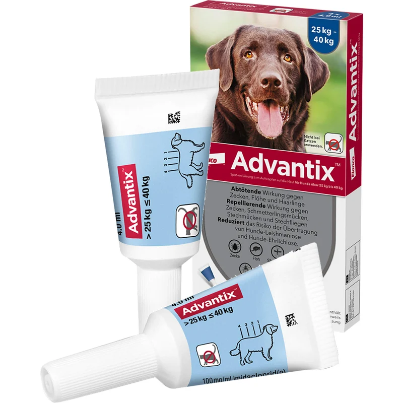 Advantix Spot-On Lösung für Hunde (25–40 kg), 4 St. Einzeldosisbehältnisse
