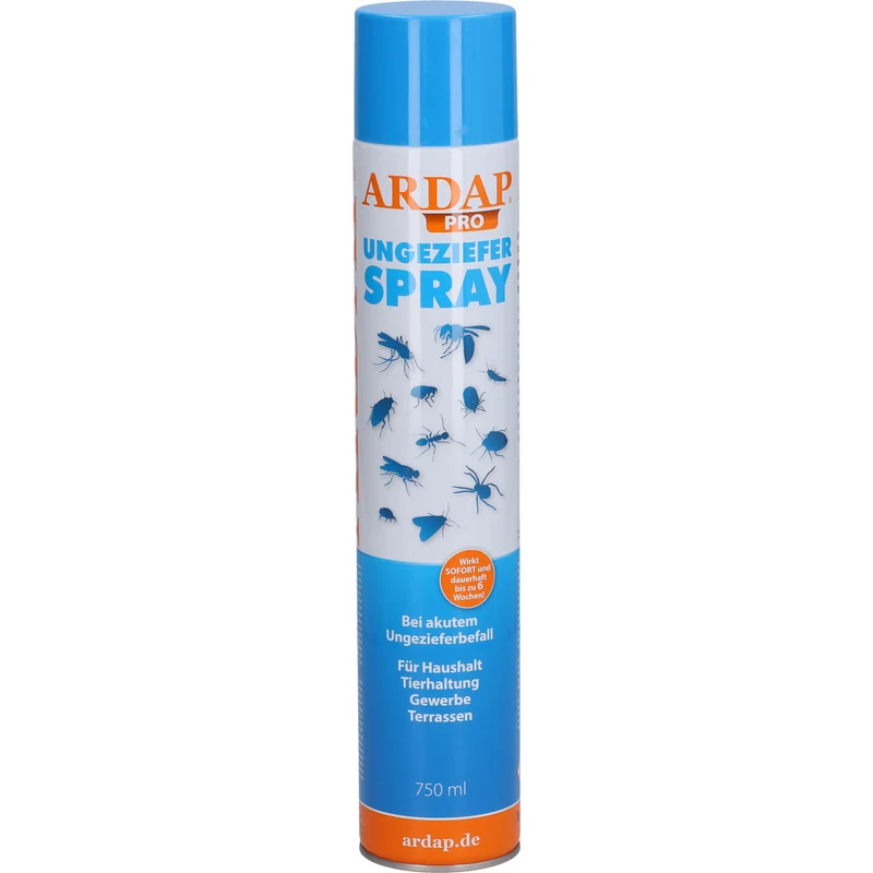 ARDAP Ungeziefer Spray bei akutem Ungezieferbefall für Haushalt, Tierhaltung, Gewerbe, Landwirtschaft und Garten, 750 ml Lösung