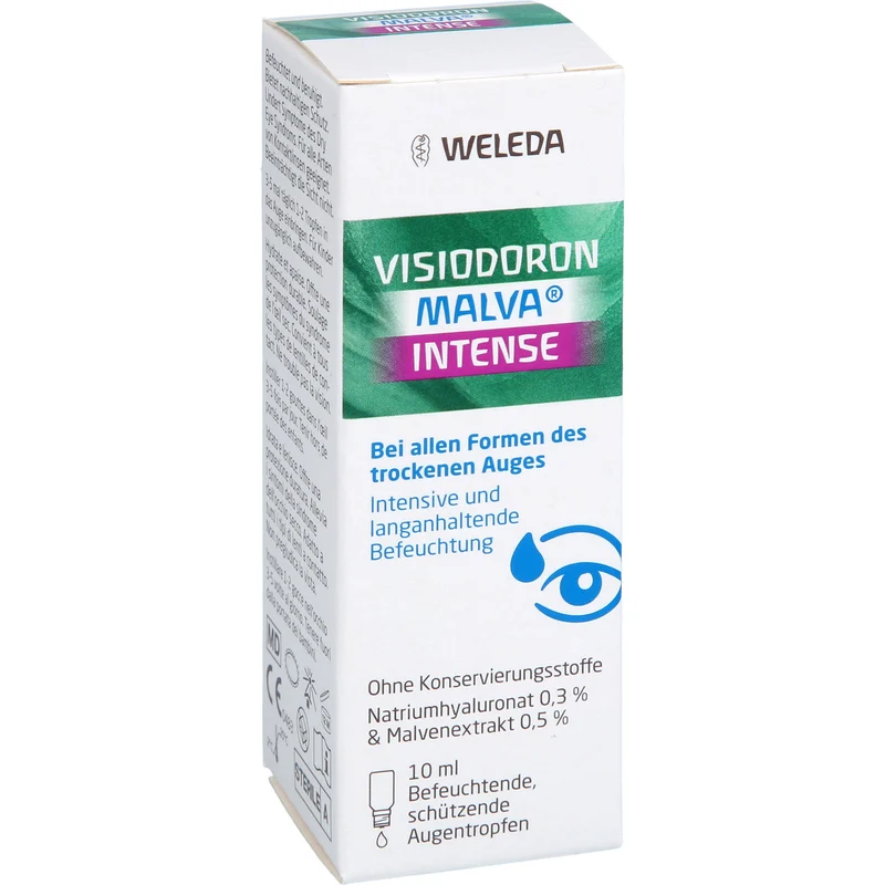 WELEDA Visiodoron Malva Intense befeuchtende Augentropfen bei trockenen Augen, 10 ml Lösung