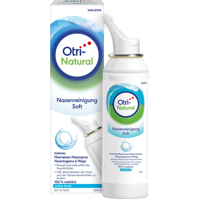 OtriNatural Nasenreinigung Soft isotones Meerwasser Nasenspray, 100 ml Lösung