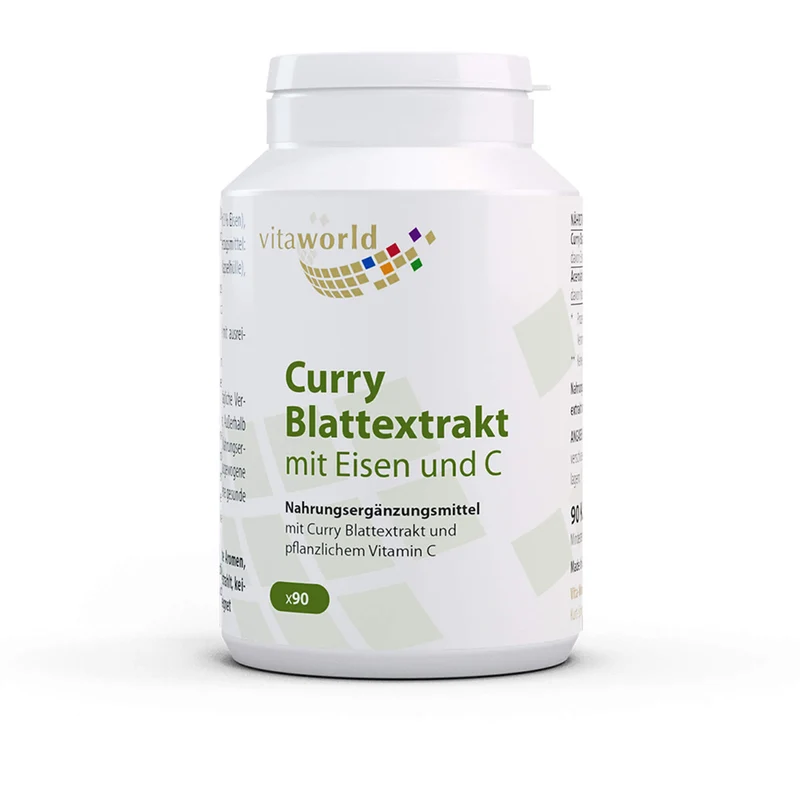 Curry Blattextrakt mit Eisen und C, 90 St KAP