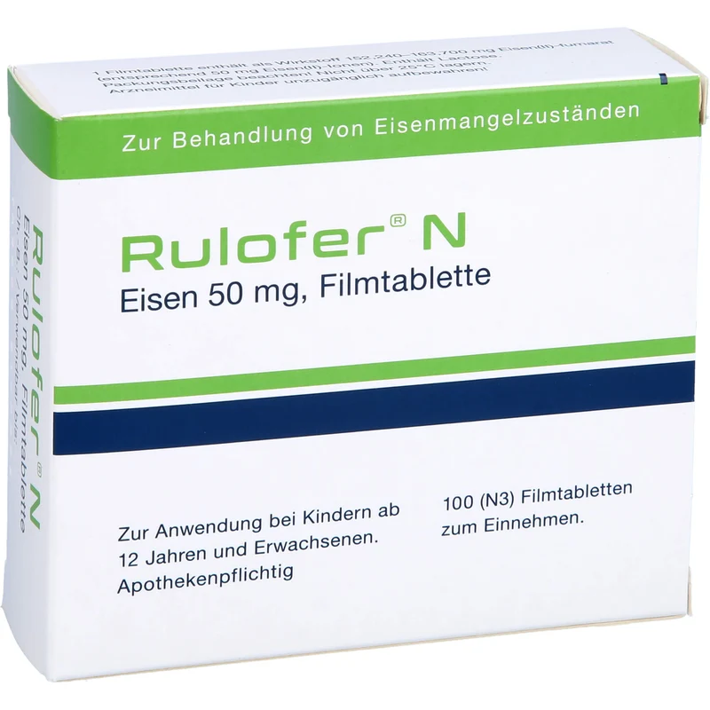 Rulofer N Eisen 50 mg Filmtabletten, 100 St. Tabletten