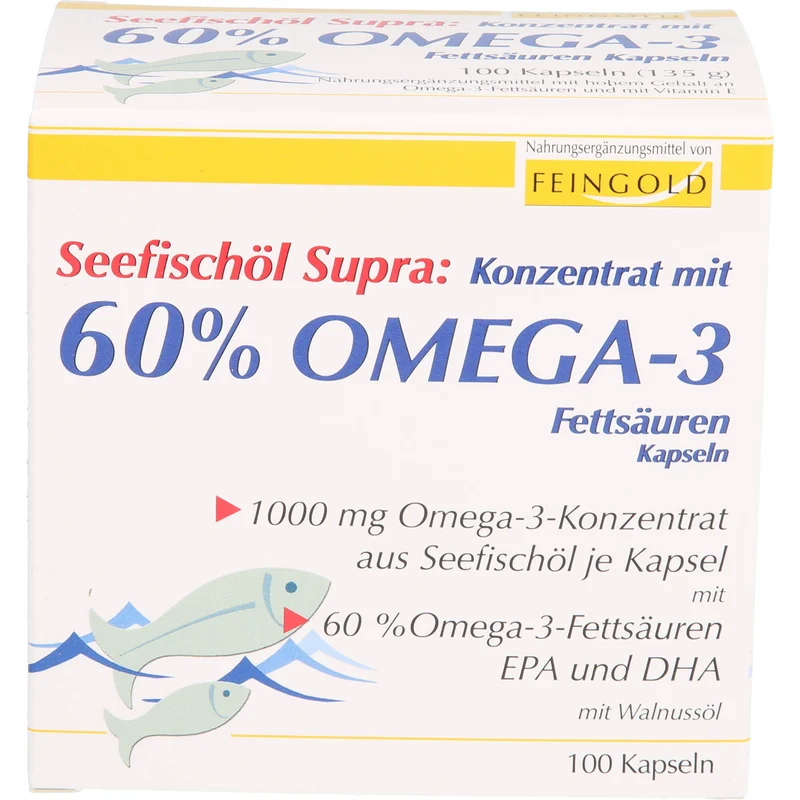 Seefischöl Supra mit 60% Omega-3-Fettsäuren Weichk, 100 St KAP