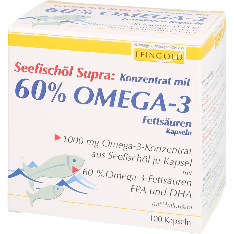 Seefischöl Supra mit 60% Omega-3-Fettsäuren Weichk, 100 St KAP