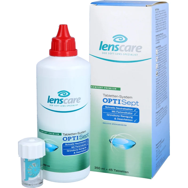 Lenscare OptiSept Tabletten System für eine gründliche und schonende Reinigung, 1 St. Kombipackung