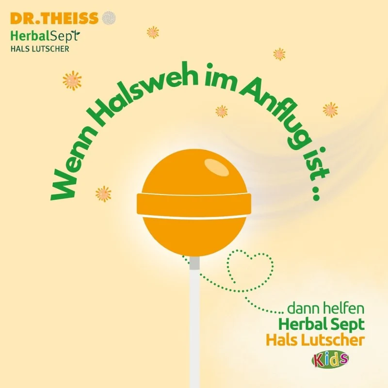 Dr. Theiss HerbalSept Hals Lutscher Kids bei Halsschmerzen und Heiserkeit, 6 St. Lutscher