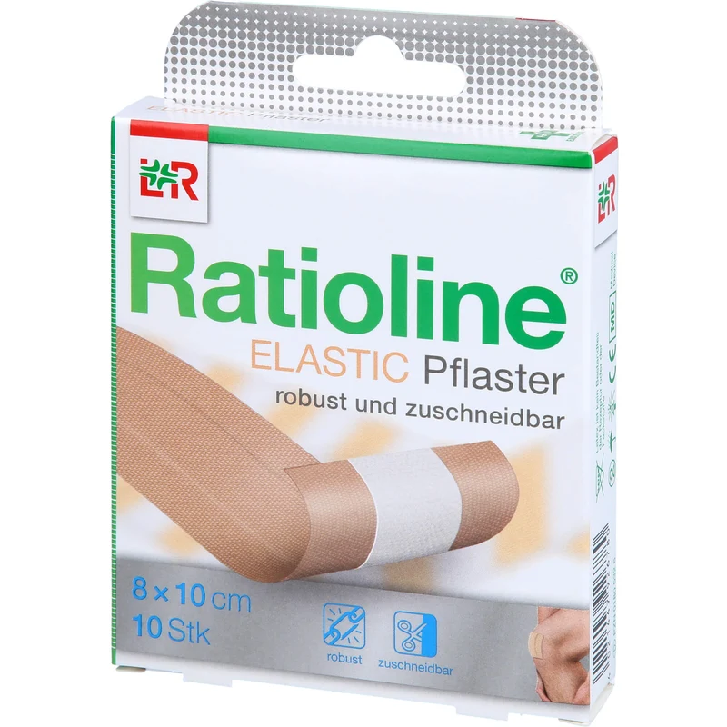 Ratioline elastic Pflaster robust und zuschneidbar 8 x 10 cm, 1 St. Wundauflagen