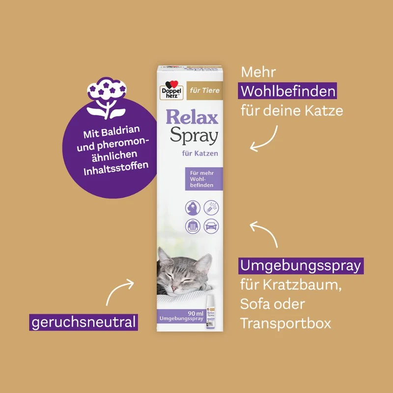 Doppelherz Relax Spray für Katzen, 90 ml Spray