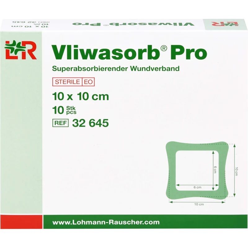 Vliwasorb Pro superabsorb. steril 12,5x12,5cm, 10 St KOM