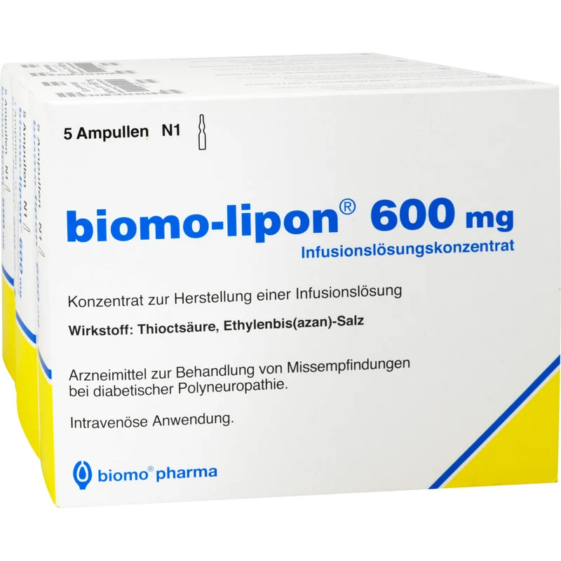Biomo-lipon 600 mg Infusionslösungskonzentrat, 20 St. Ampullen