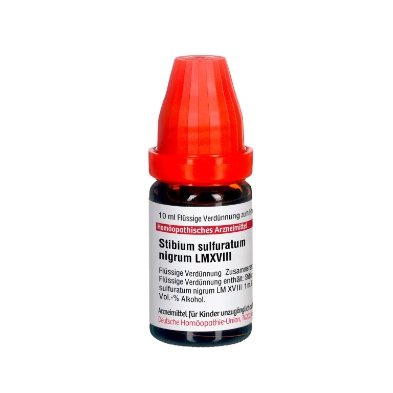 Stibium sulfuratum nigrum LM XVIII DHU Dilution, 10 ml Lösung